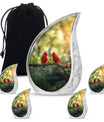 Cardinal Bird Theme Large Urn With 4 Keepsake Urn