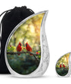 Cardinal Bird Theme Large Urn With 1 Keepsake Urn