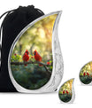 Cardinal Bird Theme Large Urn With 2 Keepsake Urn