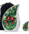 Cardinal Bird Theme Large Urn With 1 Keepsake Urn