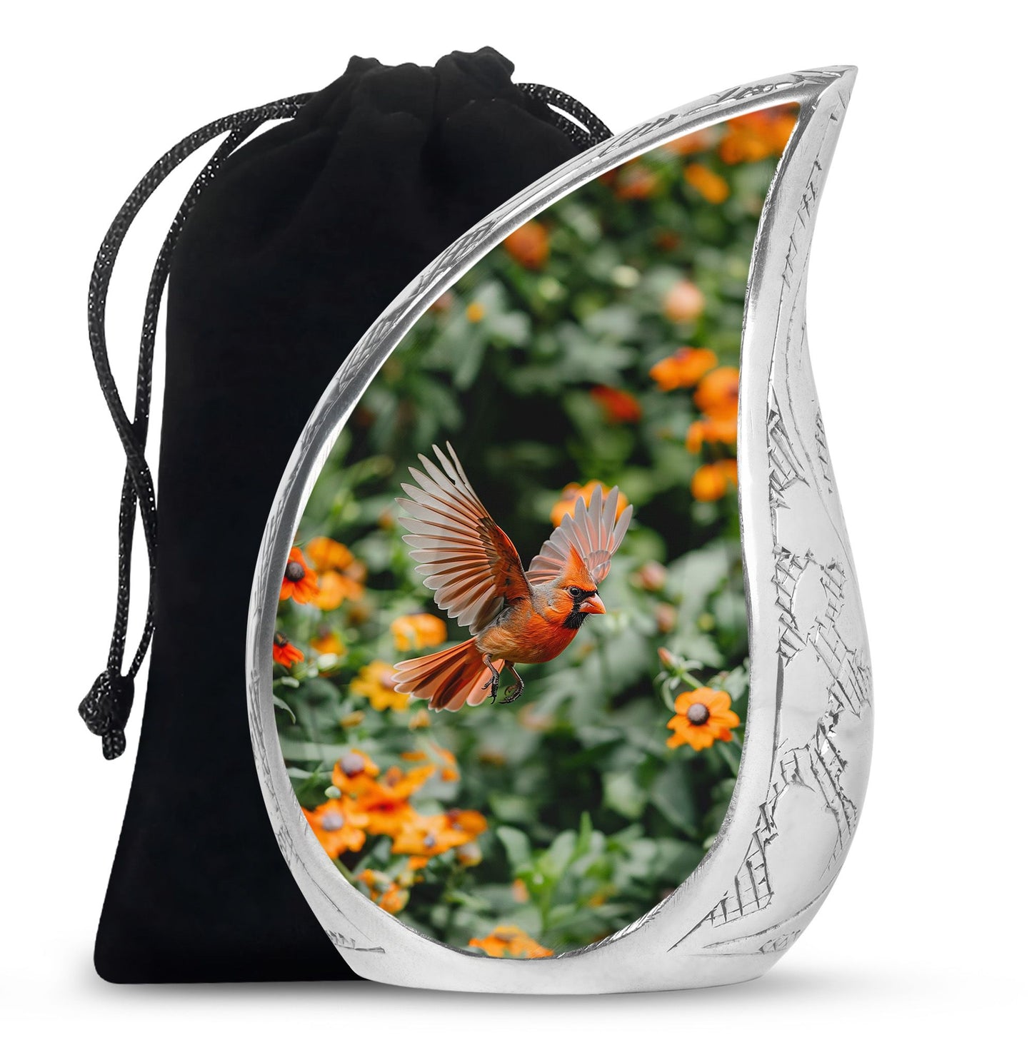 Cardinal Bird Theme Large Urn 10 Inch