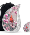 Cardinal Bird Theme Large Urn With 1 Keepsake Urn
