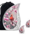Cardinal Bird Theme Large Urn With 2 Keepsake Urn