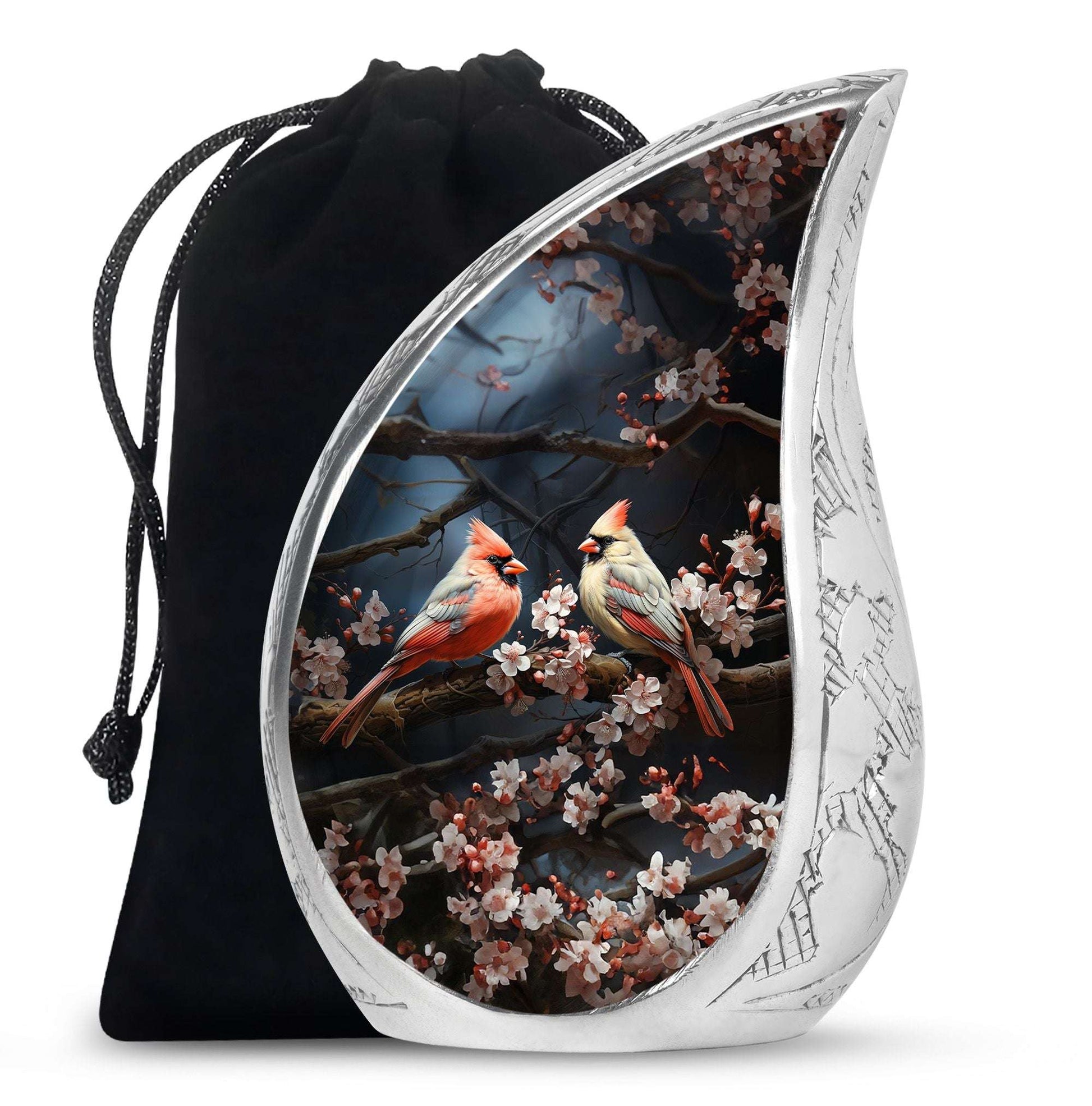 Cardinal Bird Theme Large Urn 10 Inch