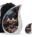 Cardinal Bird Theme Large Urn With 1 Keepsake Urn