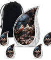 Cardinal Bird Theme Large Urn With 4 Keepsake Urn
