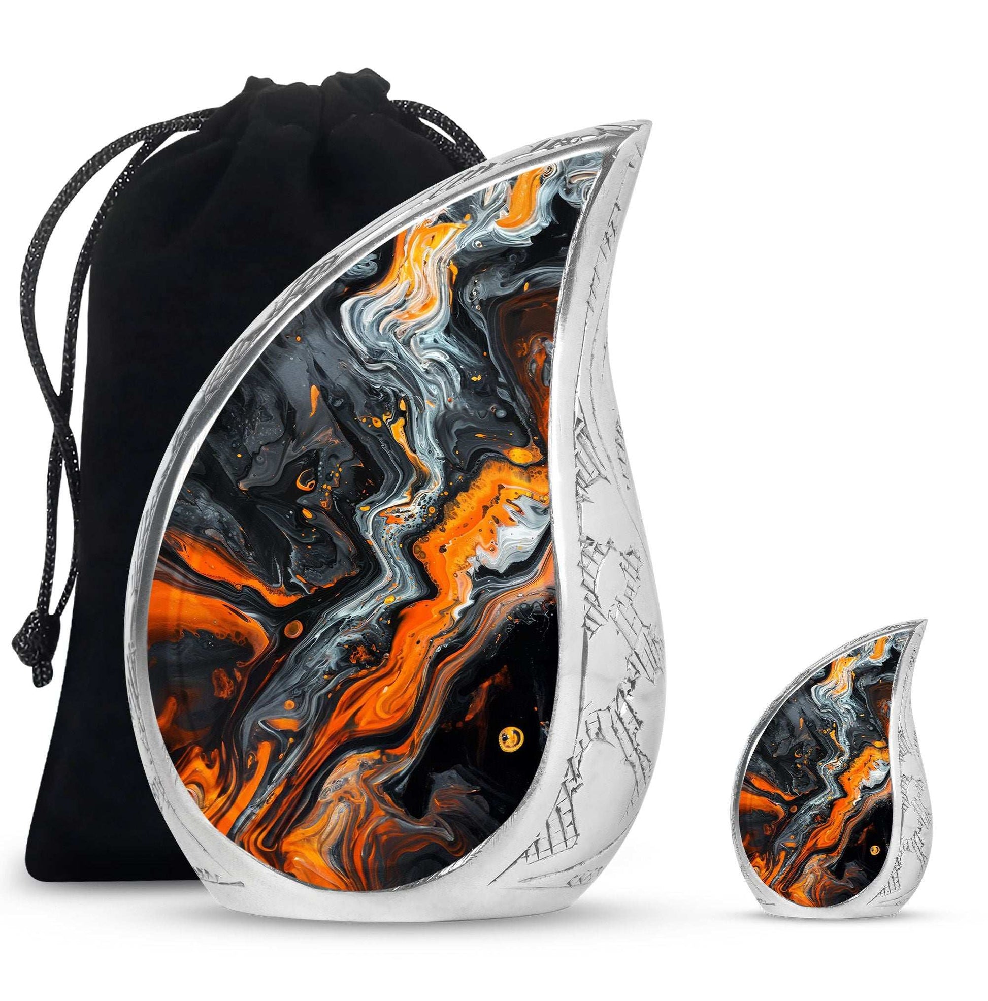 Abstract Theme Large Urn With 1 Keepsake Urn