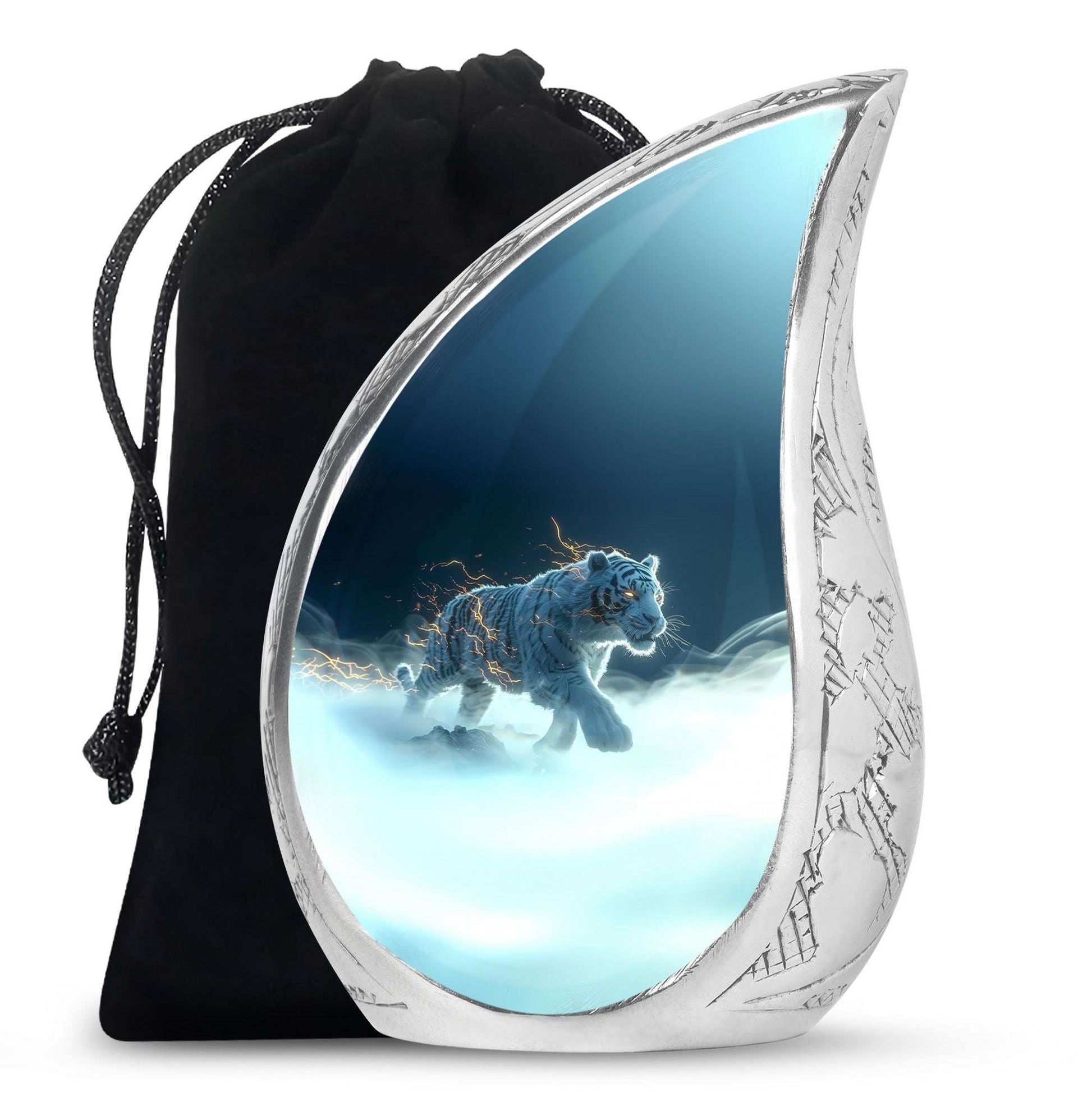 Tiger Theme Large Urn 10 Inch