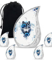 Wolf Theme Large Urn With 4 Keepsake Urn