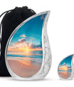 Sunset Beach Theme Large Urn With 1 Keepsake Urn