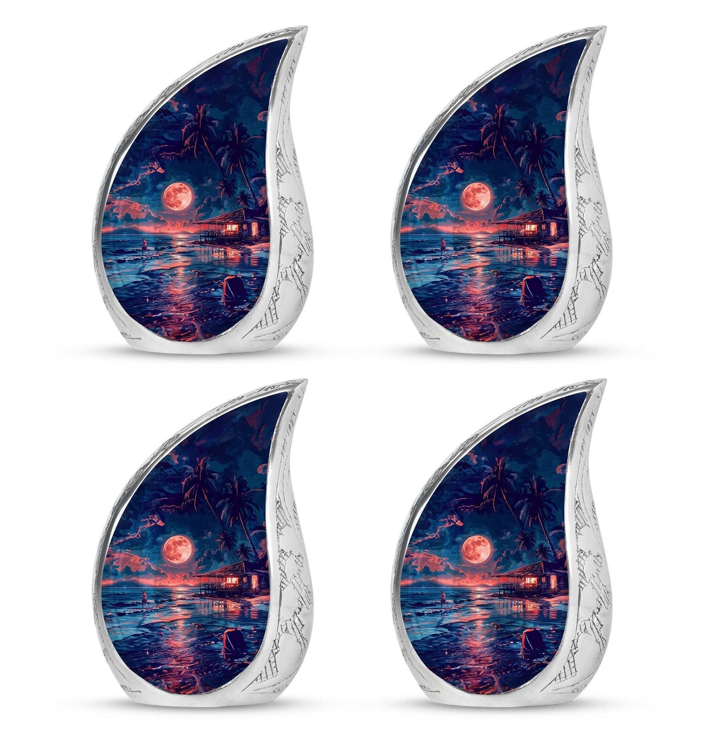 Night Beach Theme 3 Inch Keepsake Pack of 4