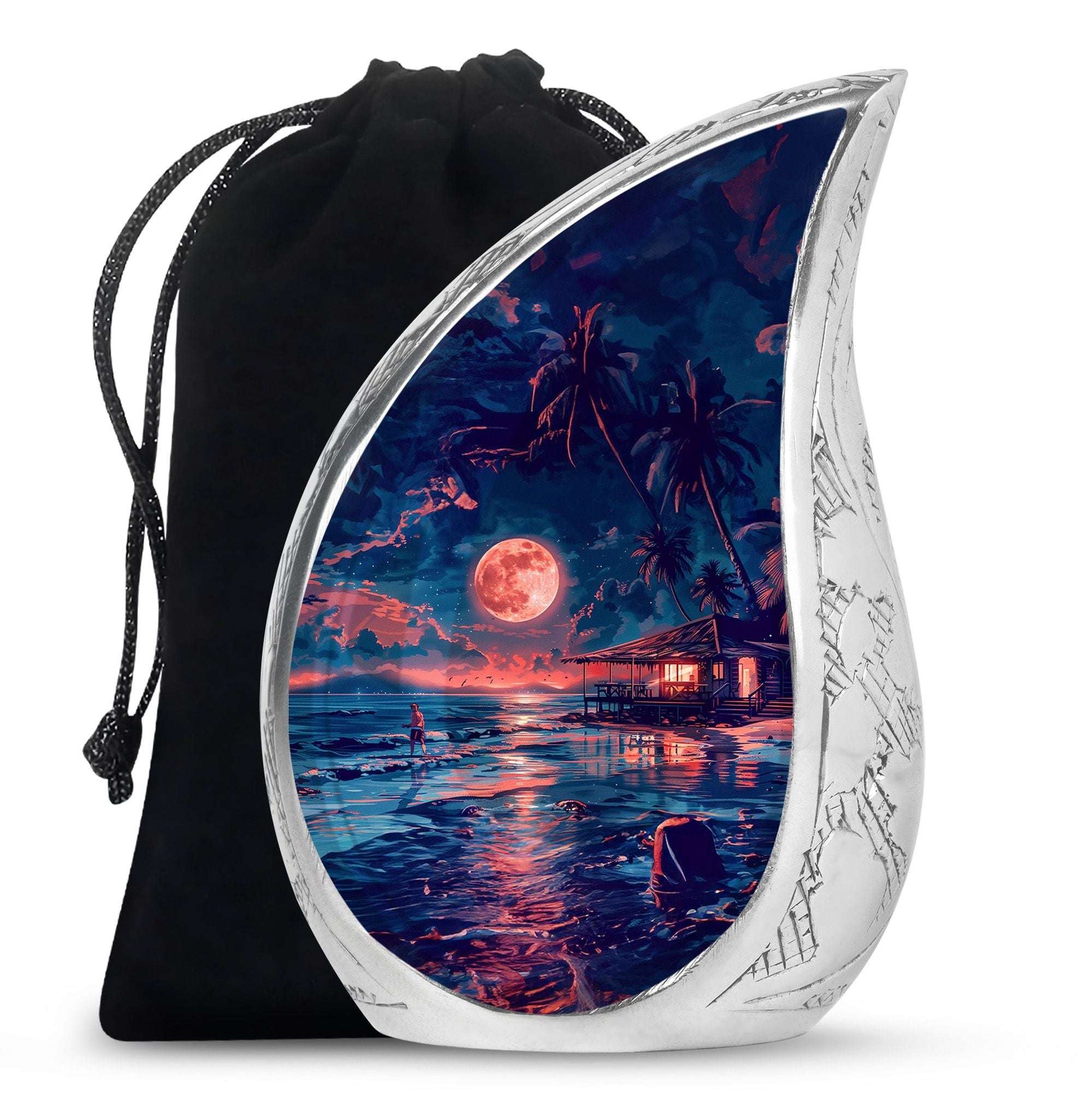 Night Beach Theme Large Urn 10 Inch