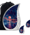 Night Beach Theme Large Urn With 2 Keepsake Urn