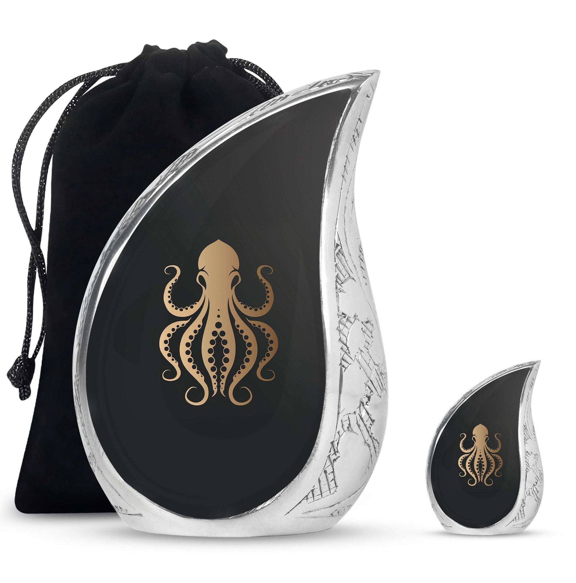 Octopus Theme Large Urn With 1 Keepsake Urn