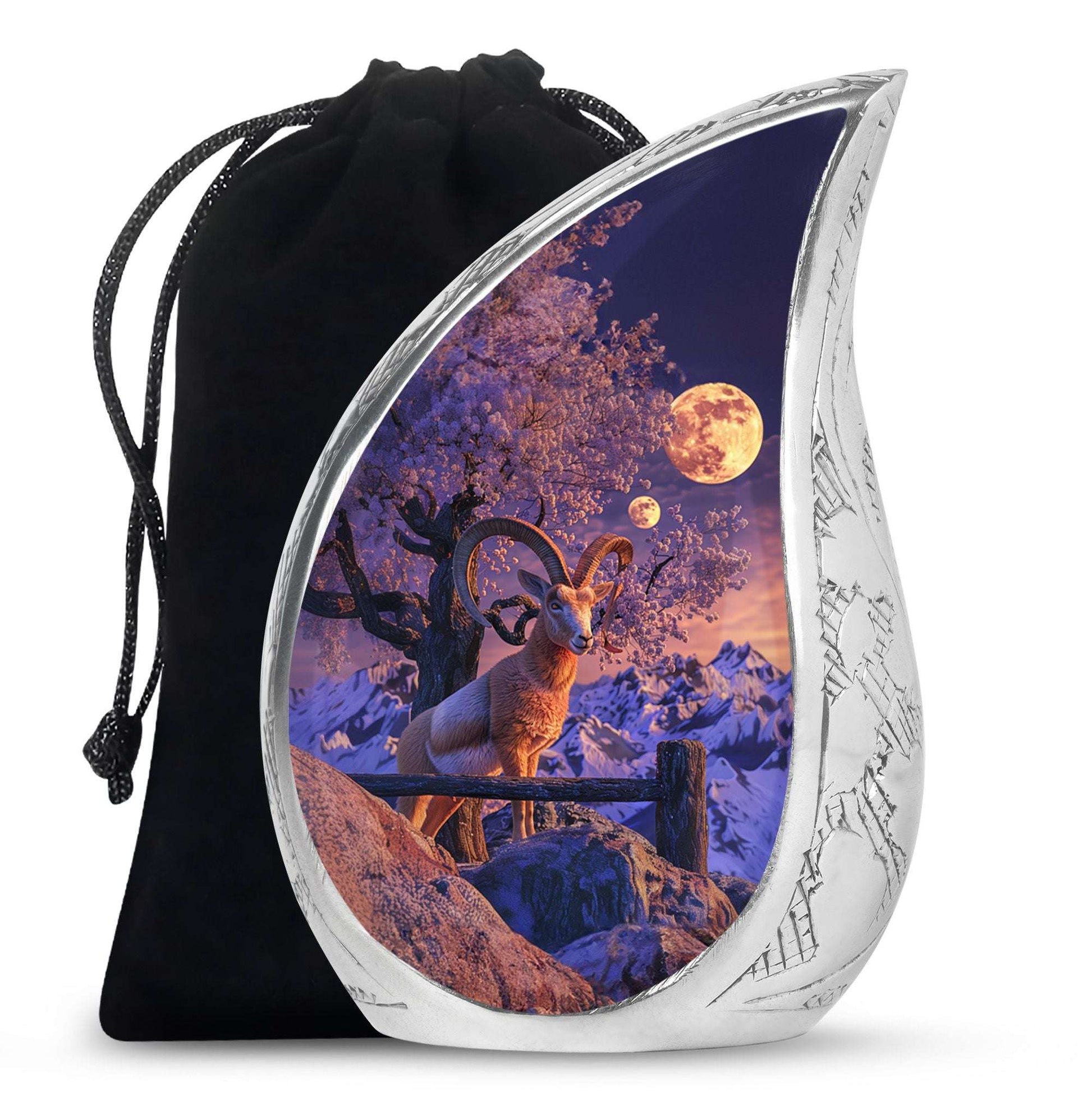 Goat Theme Large Urn 10 Inch