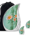 Flowers Theme Large Urn With 2 Keepsake Urn
