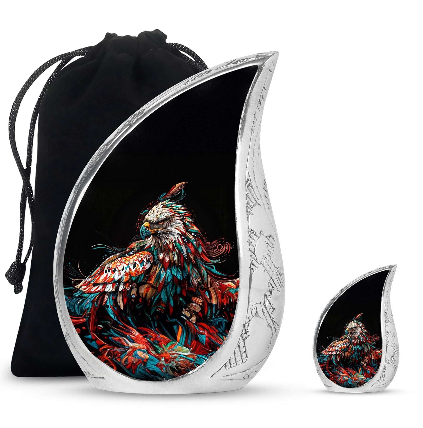 Eagle Theme Large Urn With 1 Keepsake Urn
