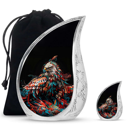 Eagle Theme Large Urn With 1 Keepsake Urn