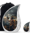 Tribe Man Theme Large Urn With 1 Keepsake Urn