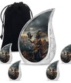 Tribe Man Theme Large Urn With 4 Keepsake Urn