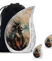 Tribe Man Theme Large Urn With 2 Keepsake Urn