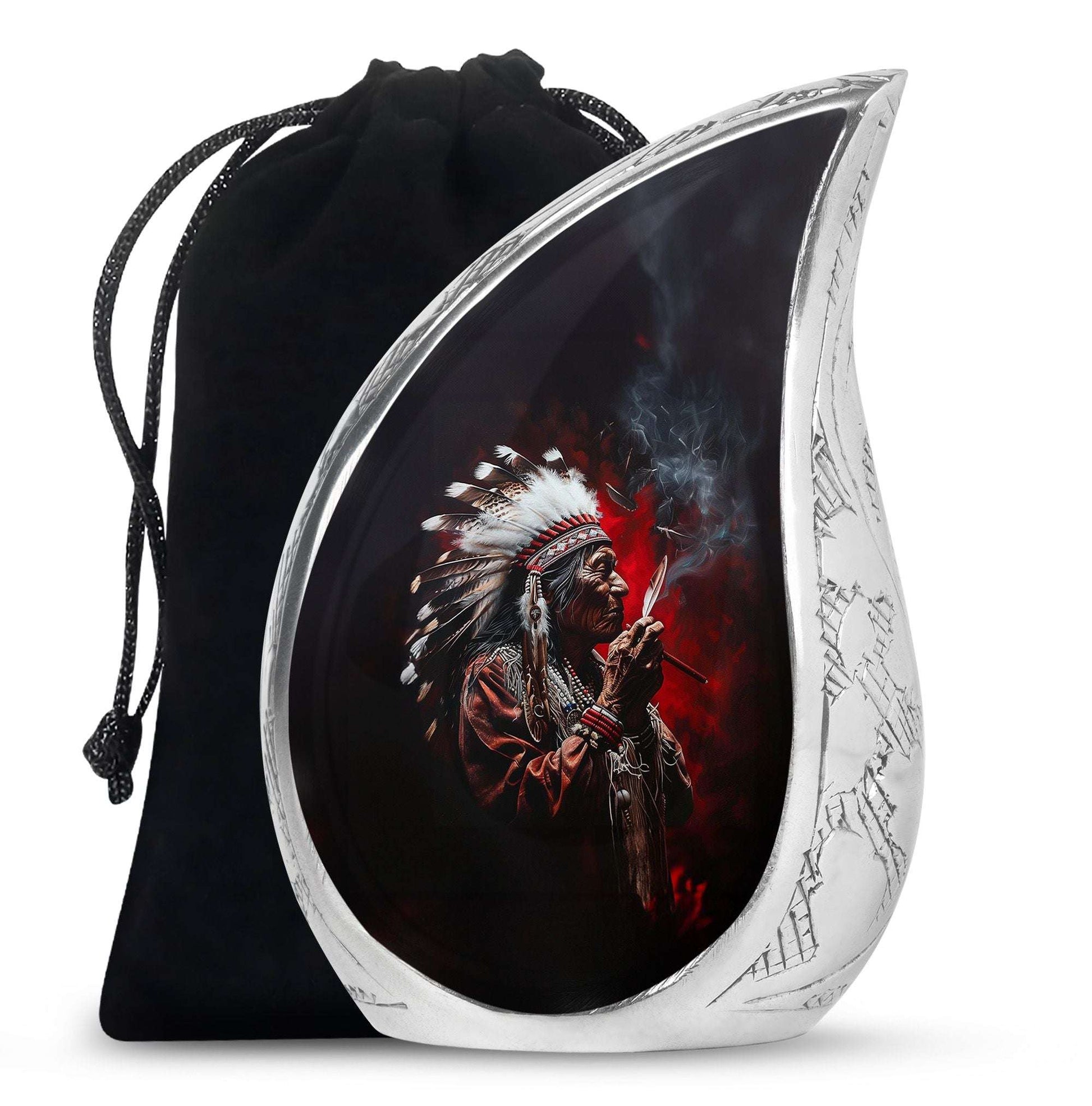 Native American Chief Cremation Urn - Keepsake Urns For Human Ashes