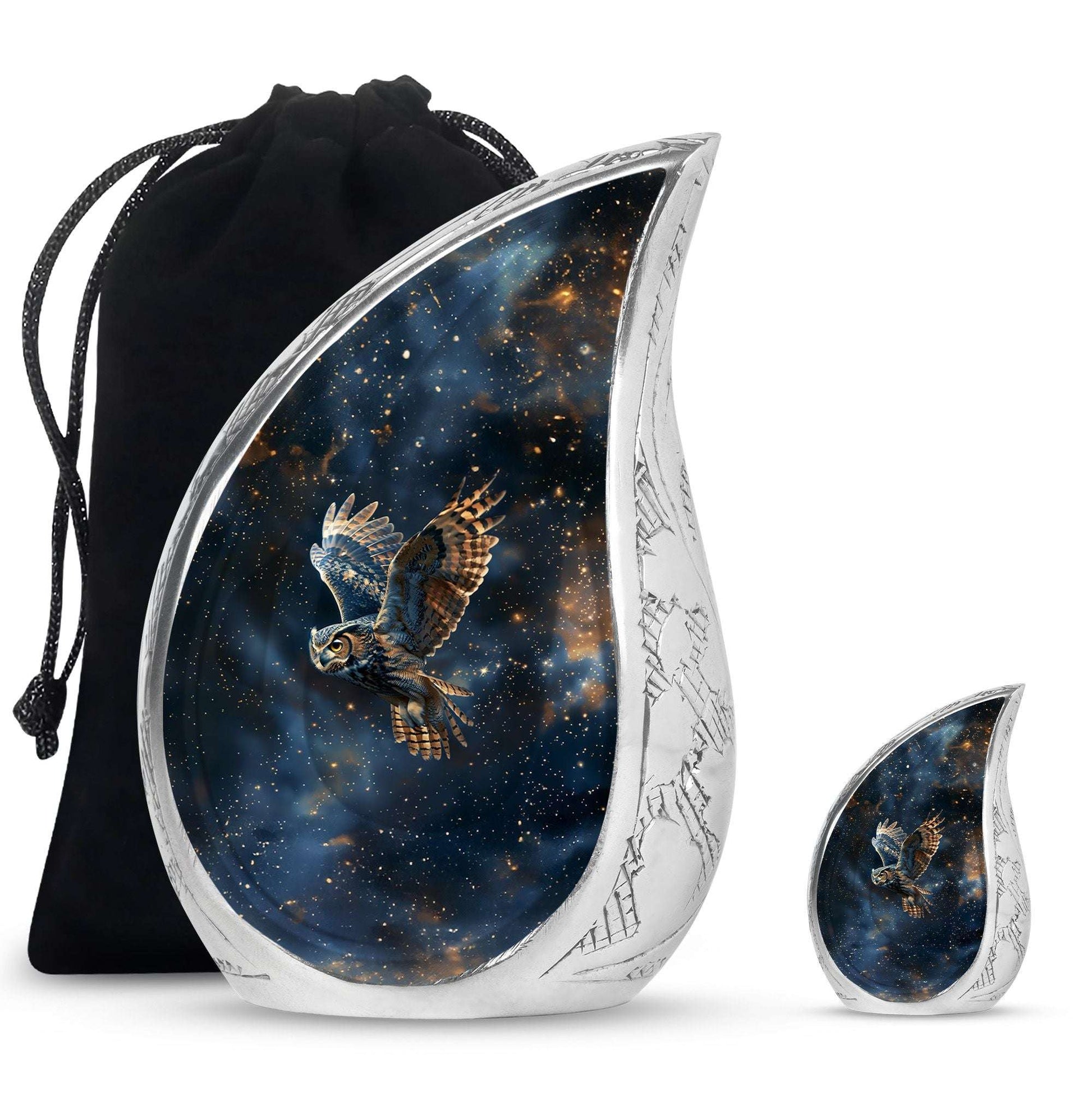 Owl Theme Large Urn With 1 Keepsake Urn