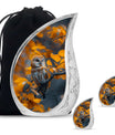 Owl Theme Large Urn With 2 Keepsake Urn