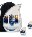 Owl Theme Large Urn With 2 Keepsake Urn