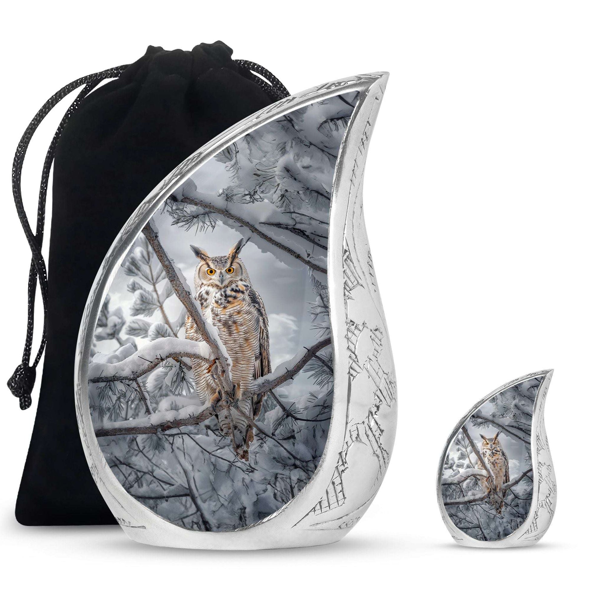 Owl Theme Large Urn With 1 Keepsake Urn