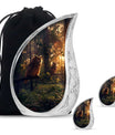 Owl Theme Large Urn With 2 Keepsake Urn