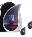 Owl Theme Large Urn With 2 Keepsake Urn