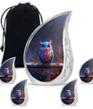 Owl Theme Large Urn With 4 Keepsake Urn
