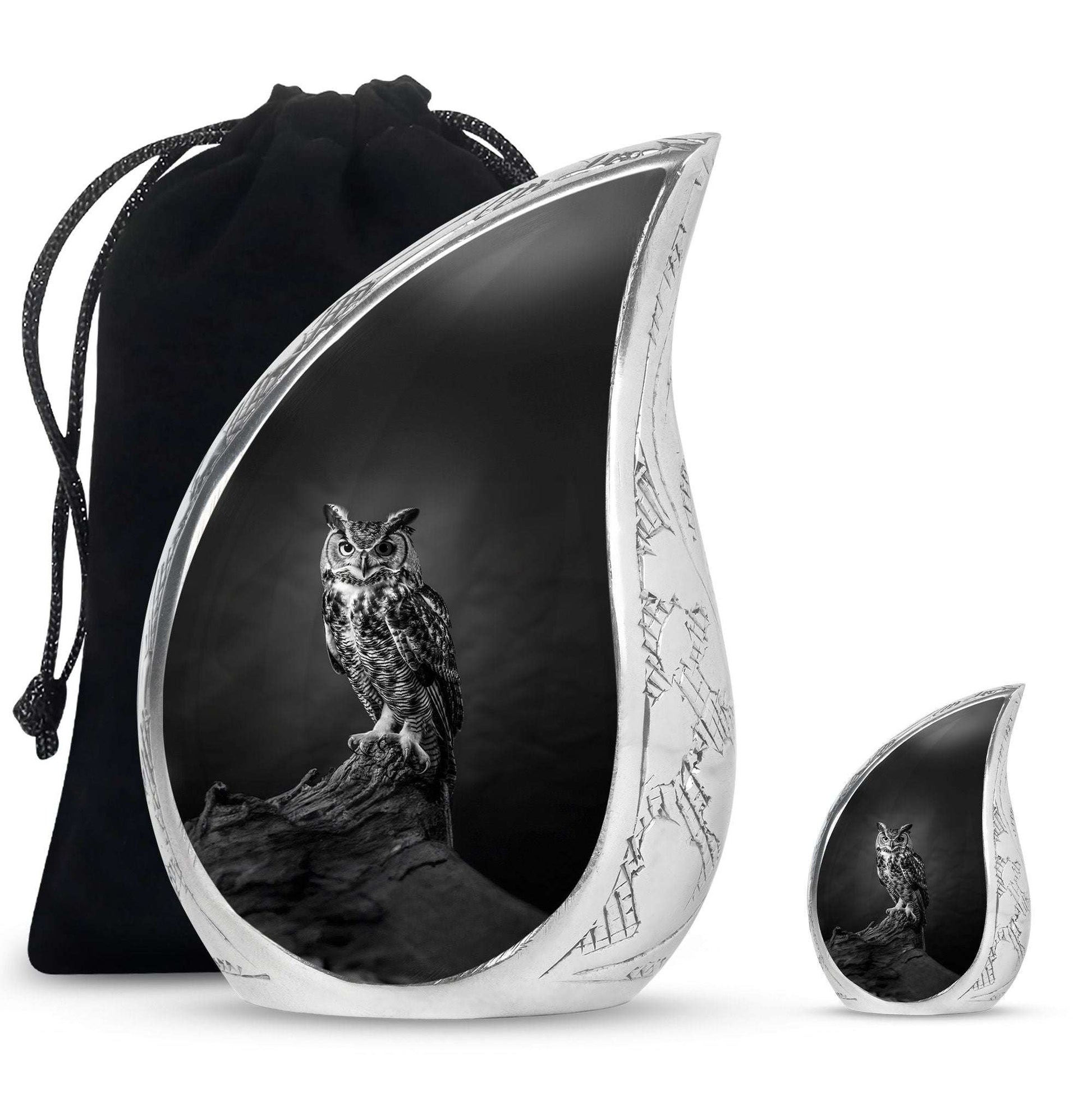 Owl Theme Large Urn With 1 Keepsake Urn