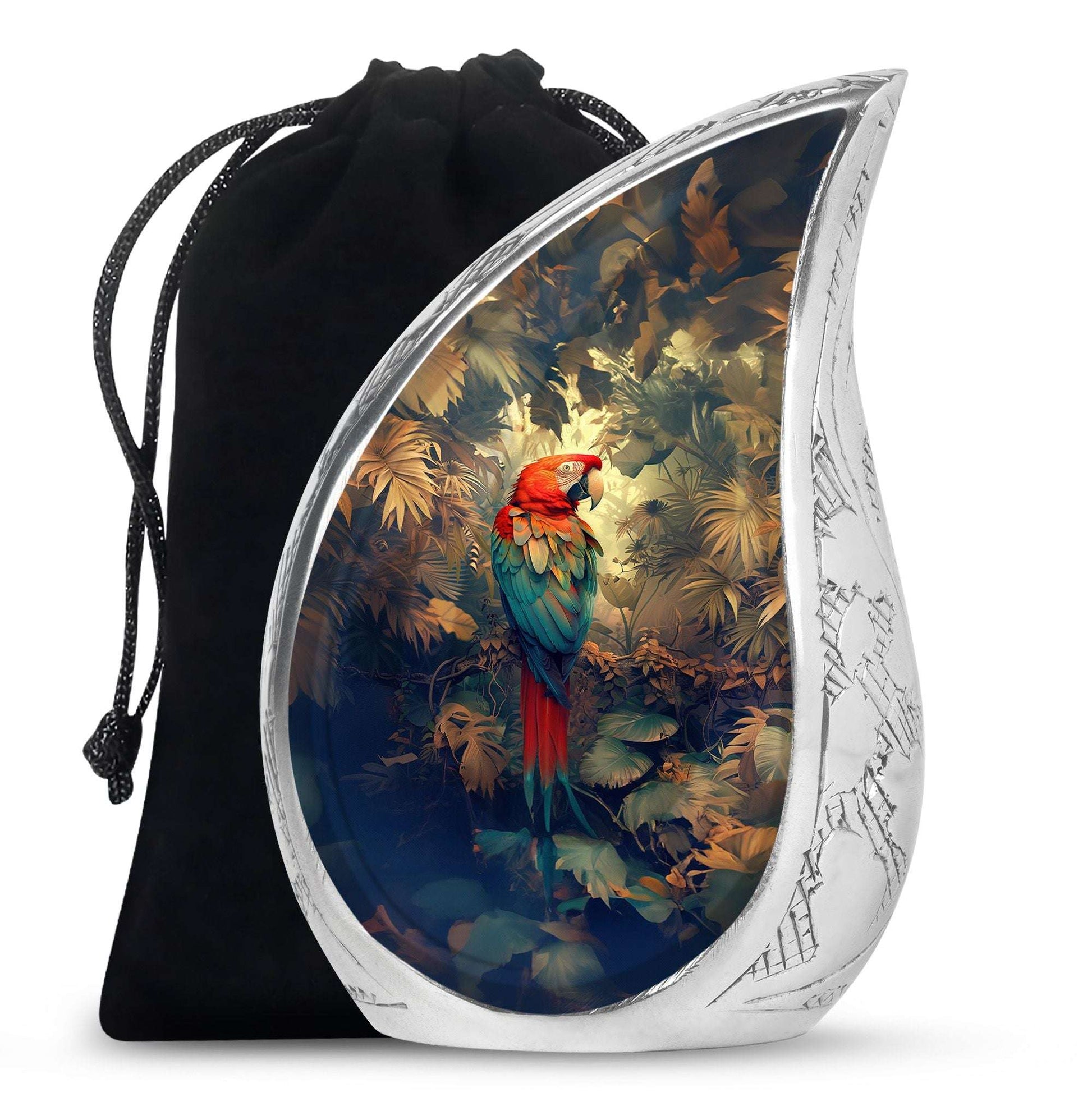 Macaw Parrot Theme Large Urn 10 Inch