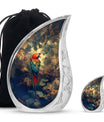 Macaw Parrot Theme Large Urn With 1 Keepsake Urn