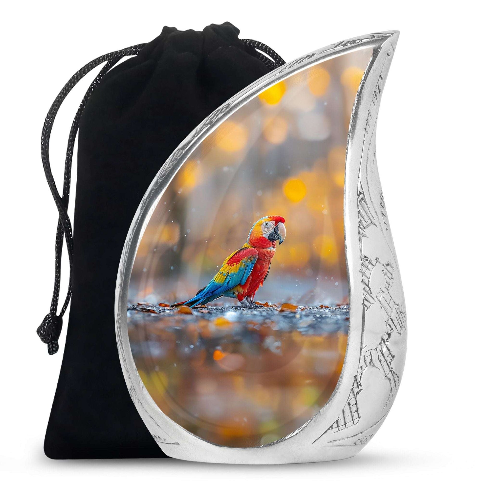 Macaw Parrot Theme Large Urn 10 Inch