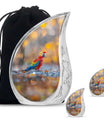 Macaw Parrot Theme Large Urn With 2 Keepsake Urn