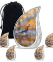 Macaw Parrot Theme Large Urn With 4 Keepsake Urn