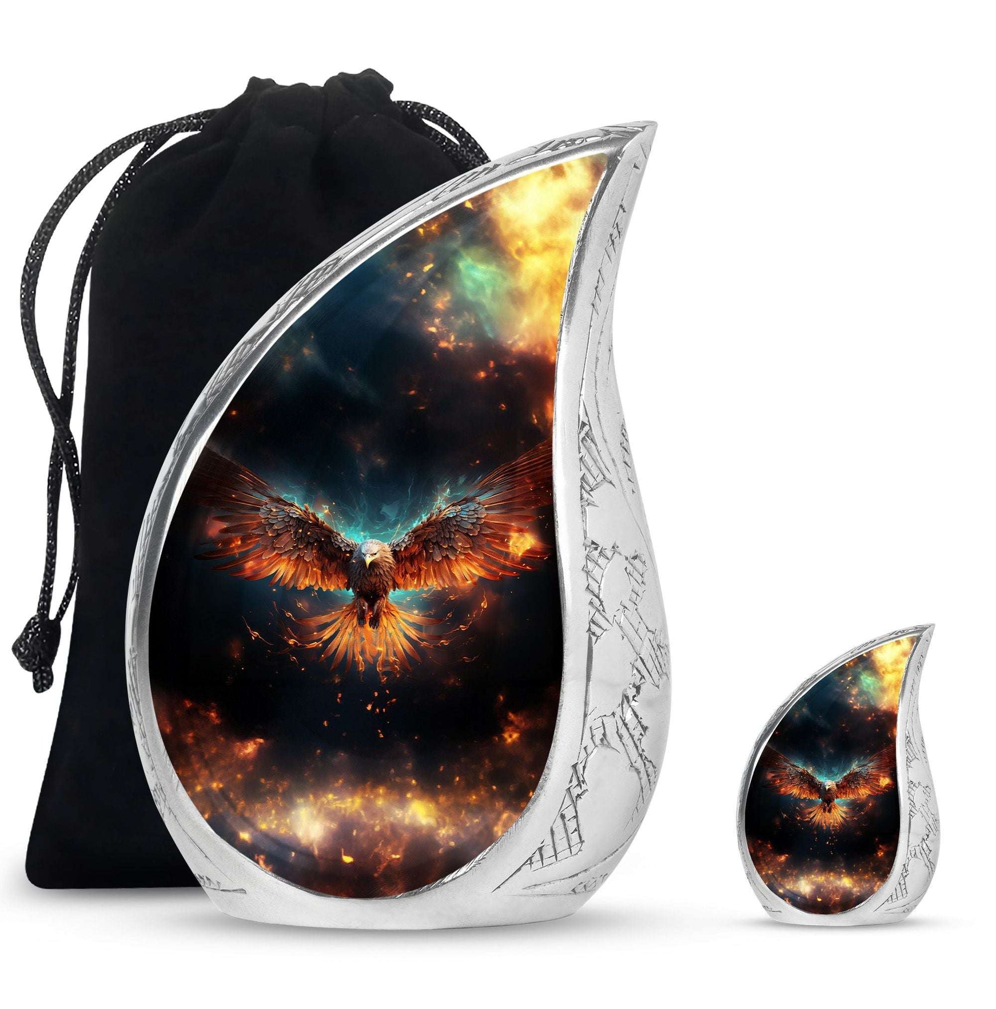 Eagle Theme Large Urn With 1 Keepsake Urn