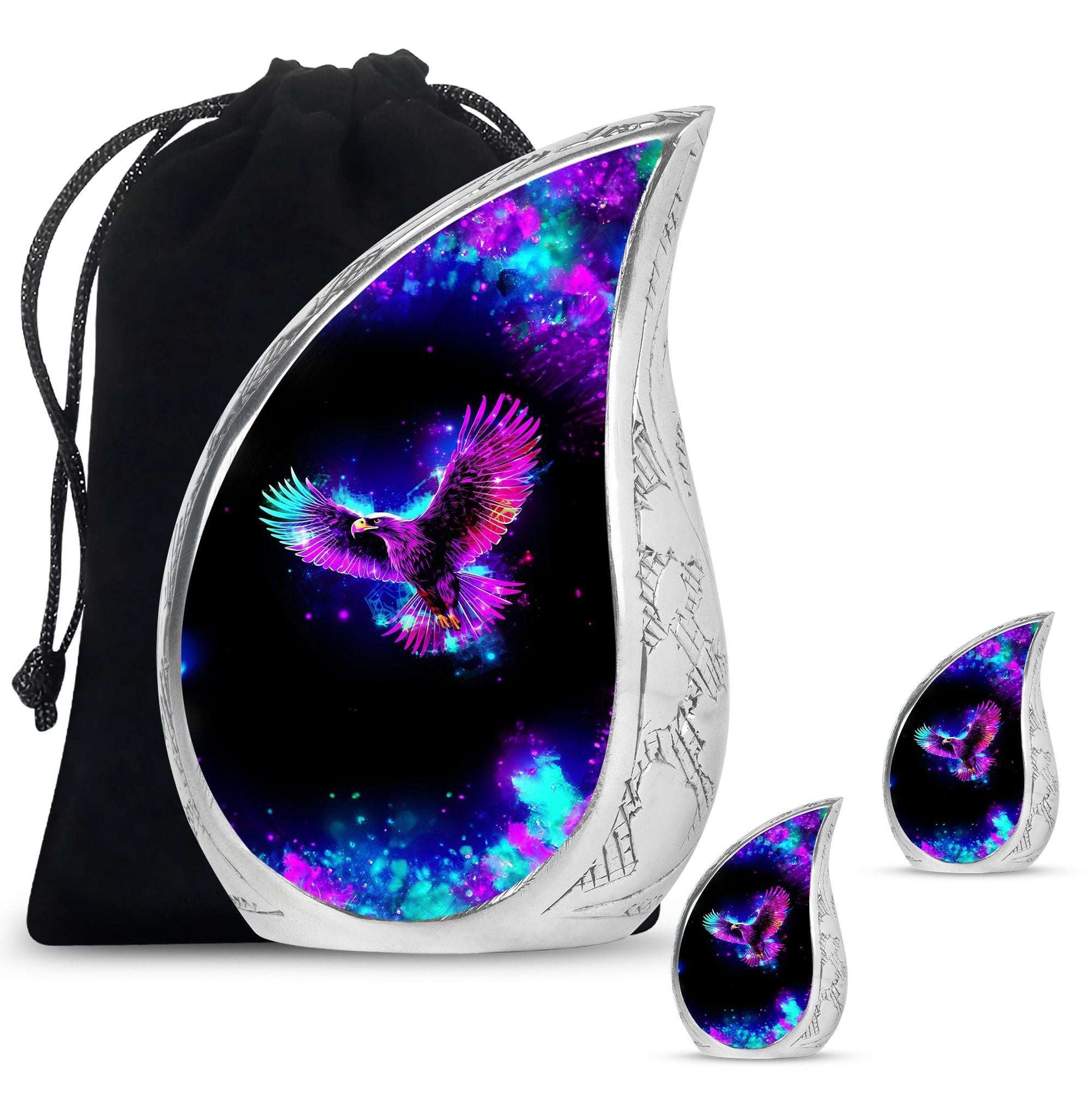 Eagle Theme Large Urn With 2 Keepsake Urn