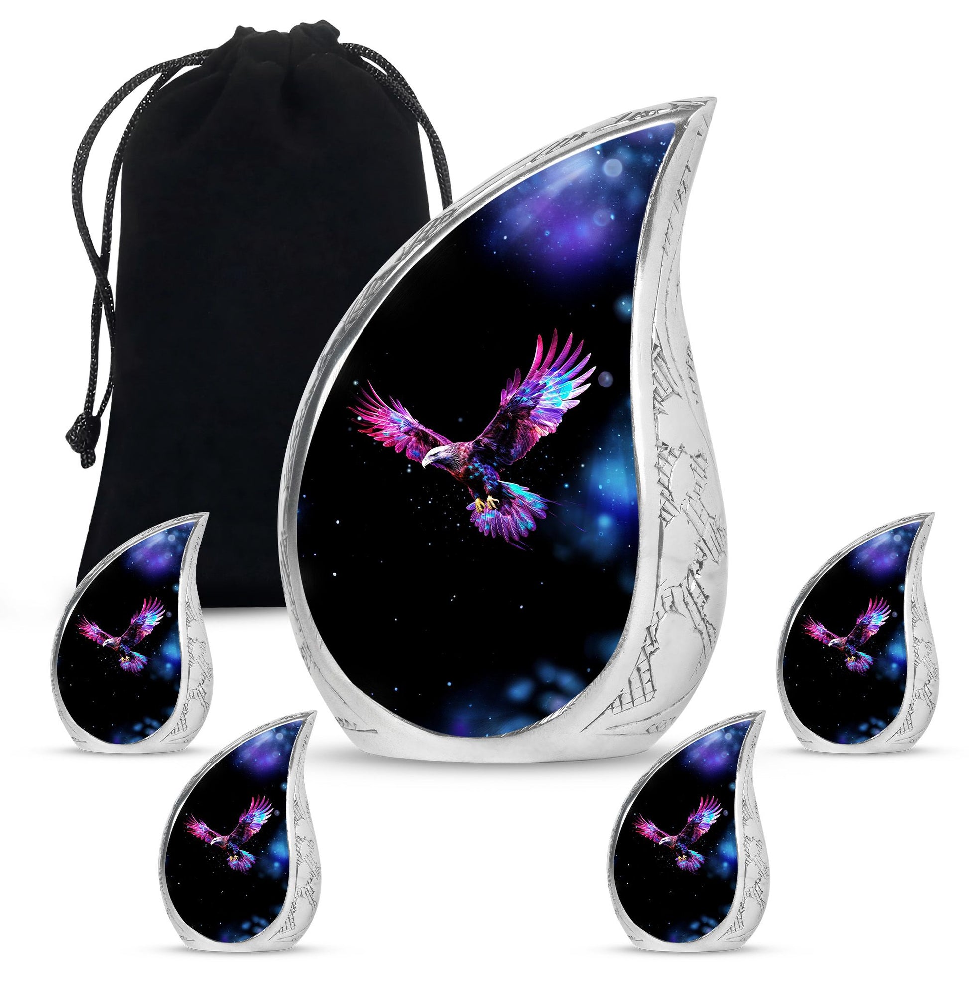 Eagle Theme Large Urn With 4 Keepsake Urn