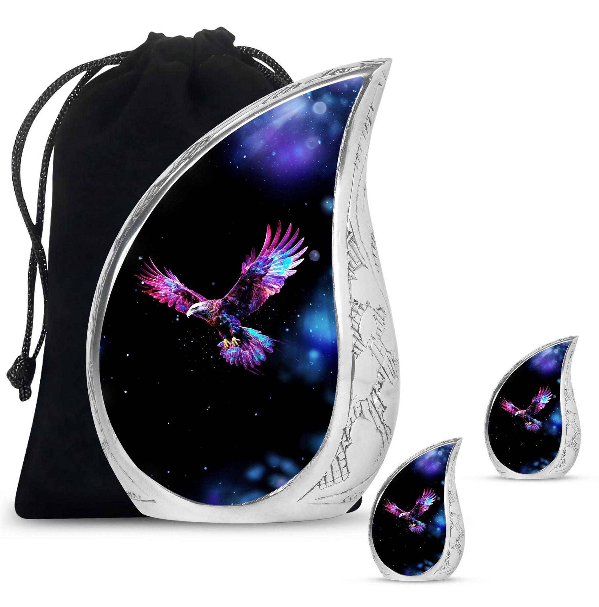 Eagle Theme Large Urn With 2 Keepsake Urn