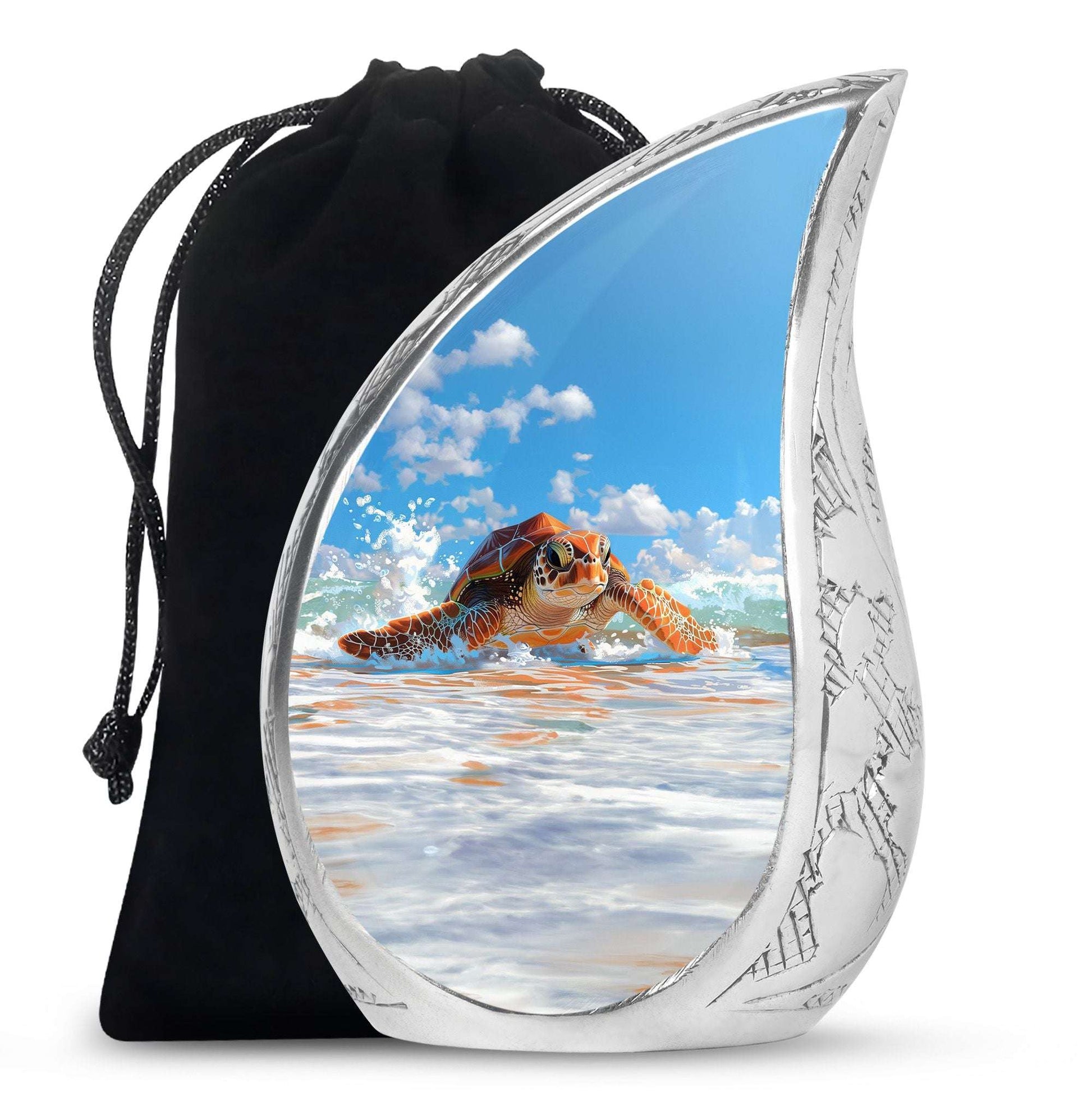 Turtle Theme Large Urn 10 Inch