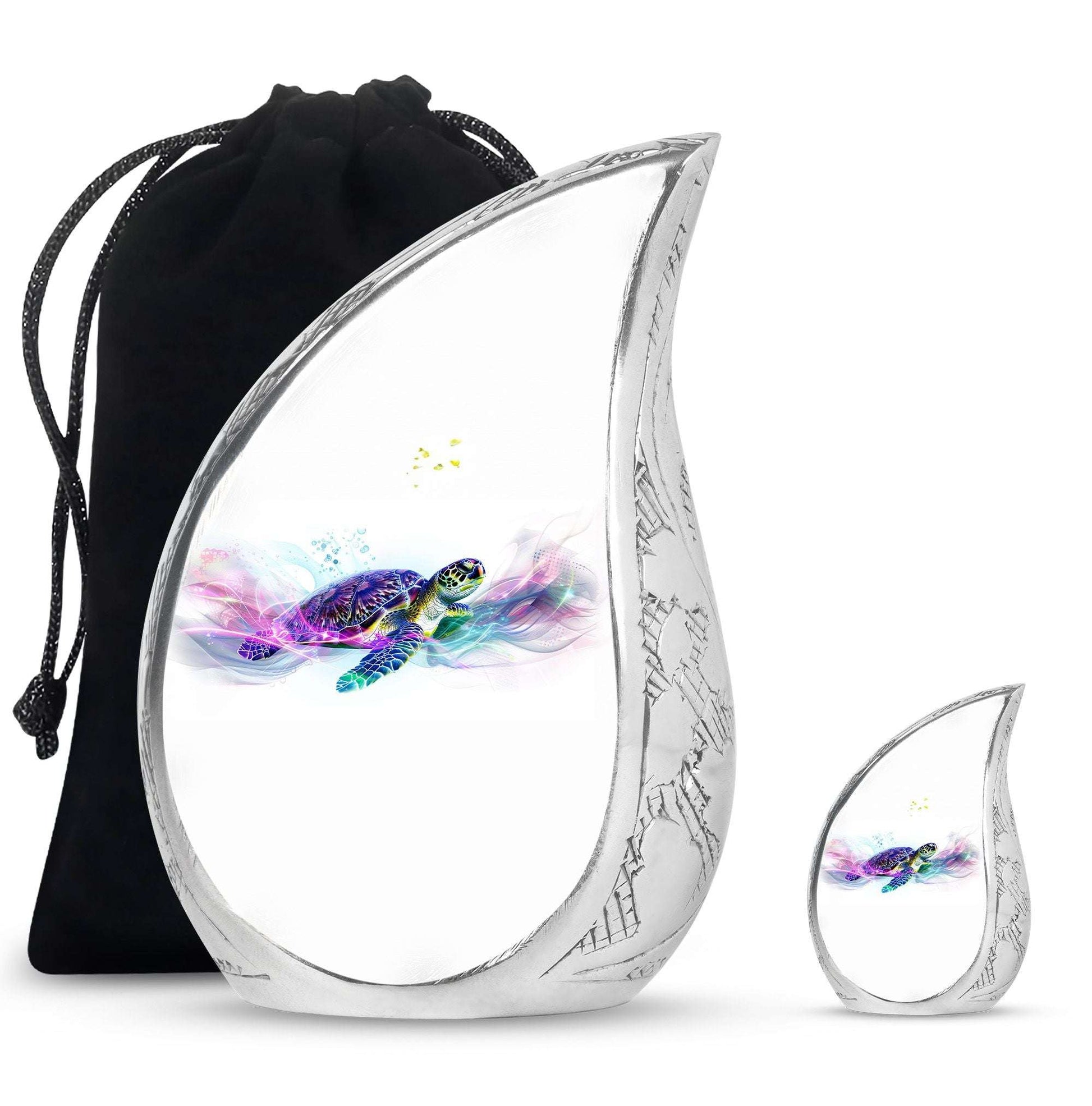 Turtle Theme Large Urn With 1 Keepsake Urn