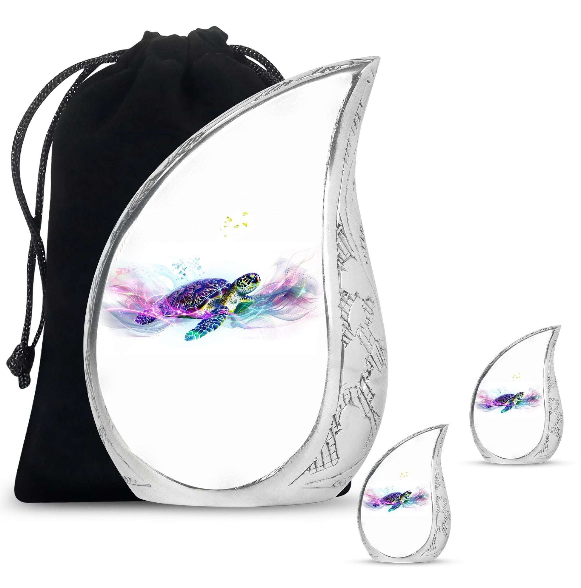 Turtle Theme Large Urn With 2 Keepsake Urn