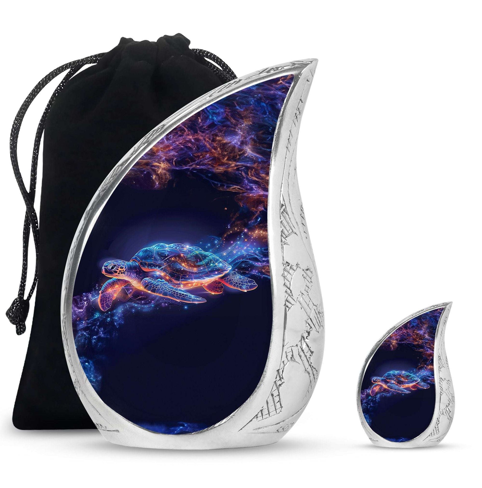 Turtle Theme Large Urn With 1 Keepsake Urn