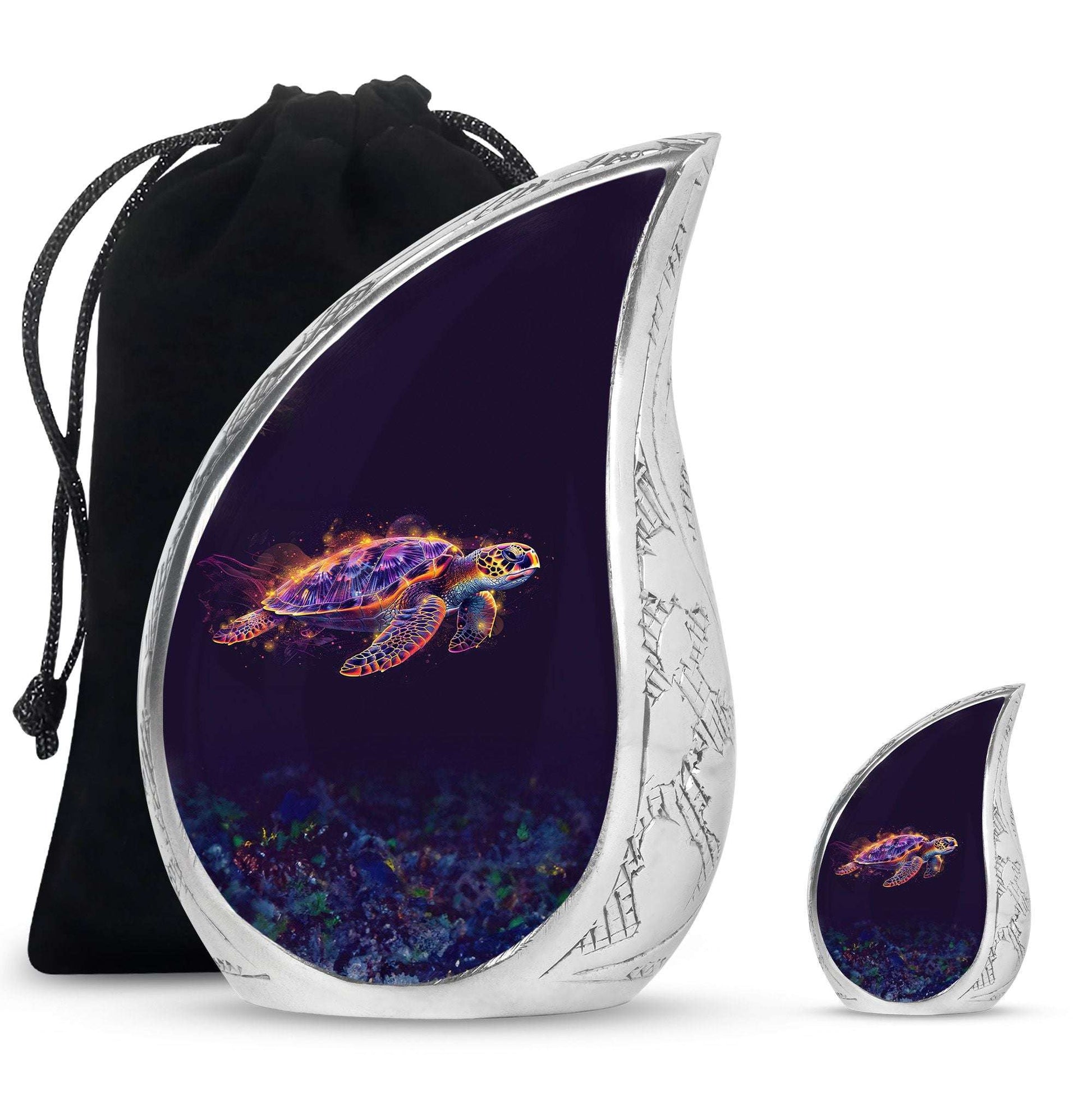 Turtle Theme Large Urn With 1 Keepsake Urn