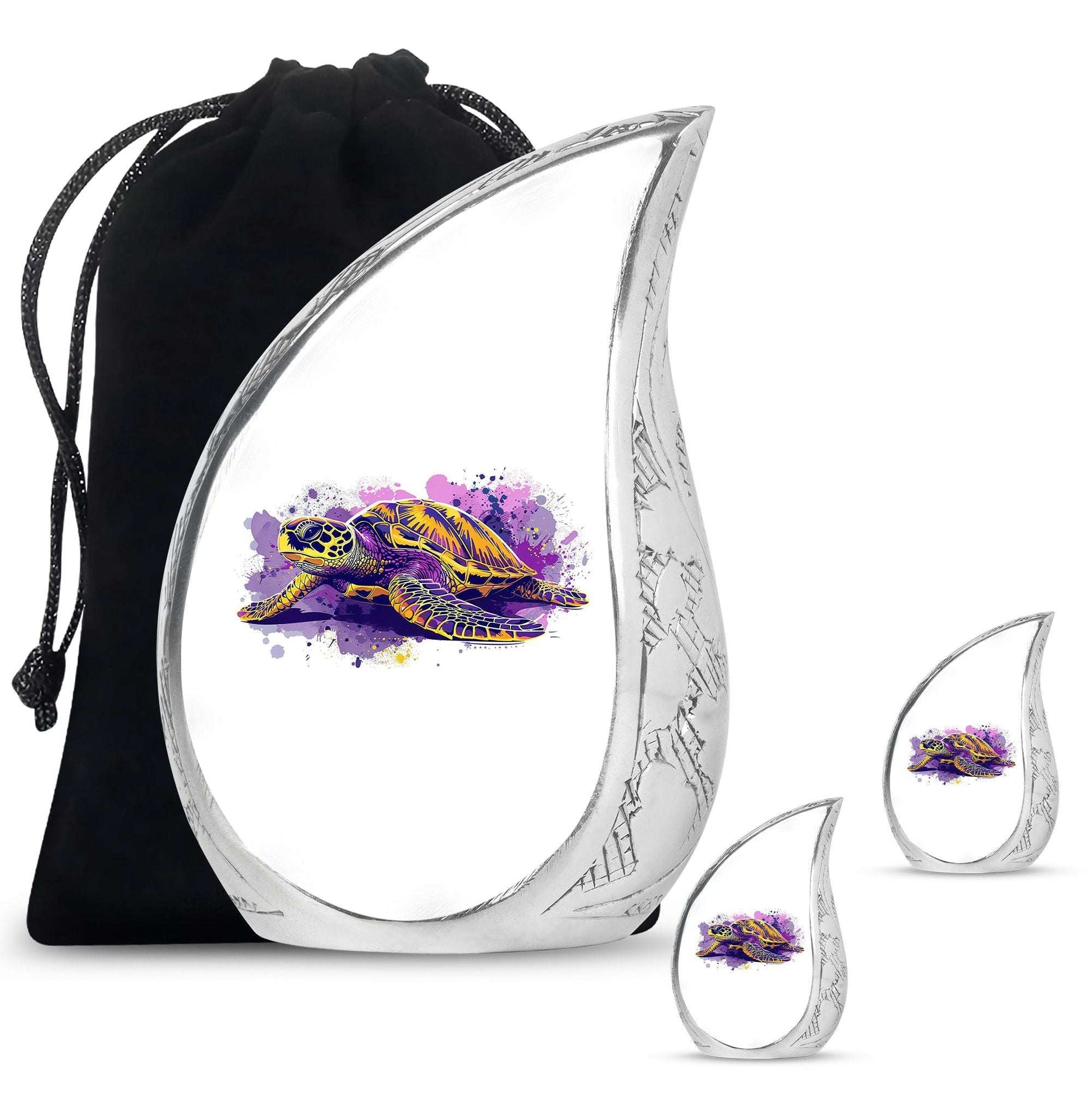 Turtle Theme Large Urn With 2 Keepsake Urn