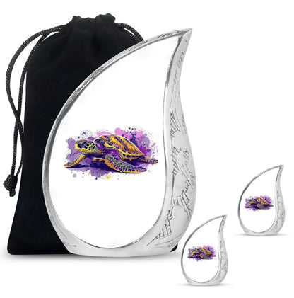 Turtle Theme Large Urn With 2 Keepsake Urn